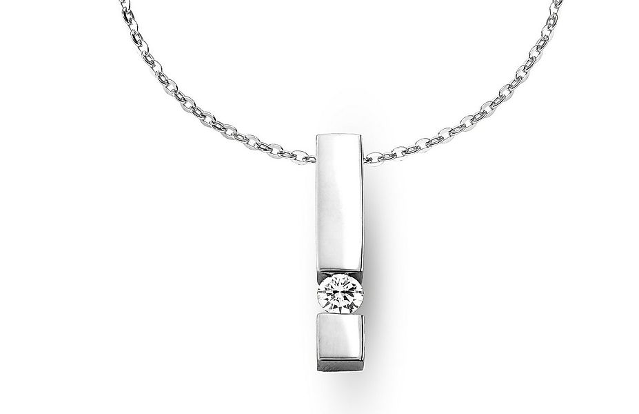 Adam & Eve Goldkette Halskette 585/- mit 0.10ct Brillant Weißgold 0,10 ct. günstig online kaufen