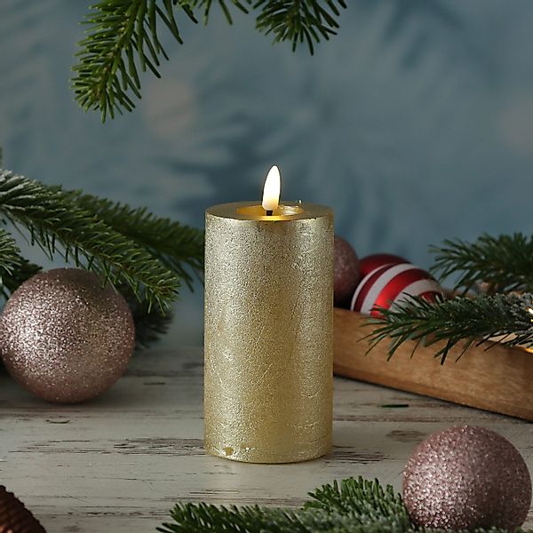 MARELIDA LED-Kerze LINA Rustik Optik Echtwachskerze günstig online kaufen