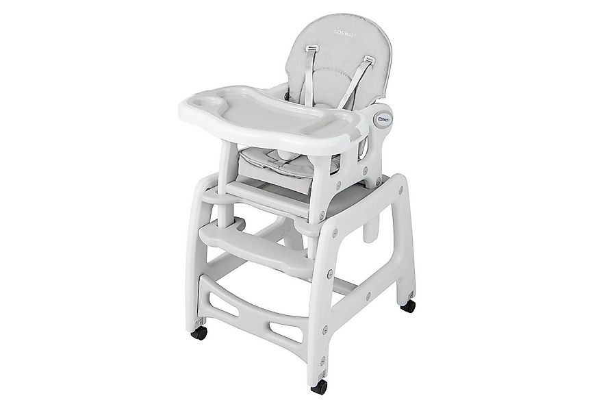COSTWAY Hochstuhl 3 in 1 Babystuhl, wandelbar, einstellbarer Winkel, abnehm günstig online kaufen