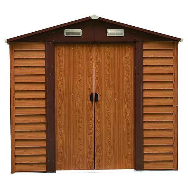 Outsunny Gartenschrank braun Stahl B/H/L: ca. 235,7x208,7x152 cm günstig online kaufen