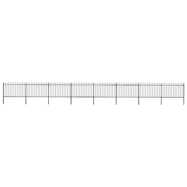 vidaXL Gartenzaun mit Speerspitze Stahl 1426 x 120 cm Schwarz 277627 günstig online kaufen