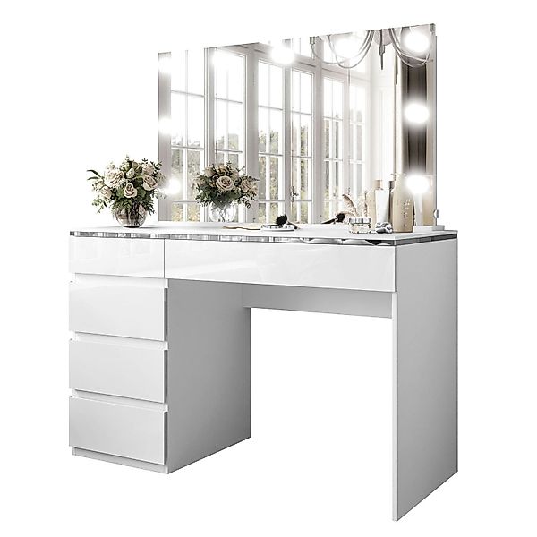 ALLHOUSE24 Schminktisch PEONY SILBER Kosmetiktisch weiß günstig online kaufen