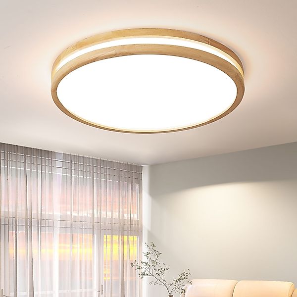 style home Deckenleuchte LED Deckenlampe Holz, günstig online kaufen