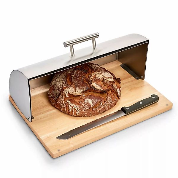 Zeller Brotkasten silber Edelstahl B/H/L: ca. 28x16x39 cm günstig online kaufen