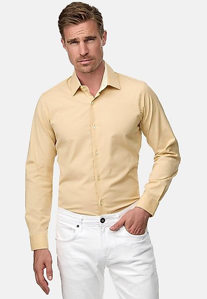 Rusty Neal Langarmhemd mit farblich abgesetztem Innenkragen günstig online kaufen