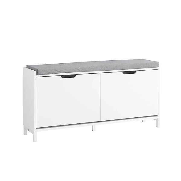 SoBuy Schmal Schuhbank mit Sitzfläche Schuhregal Sitzbank Weiß 105x52x24cm günstig online kaufen