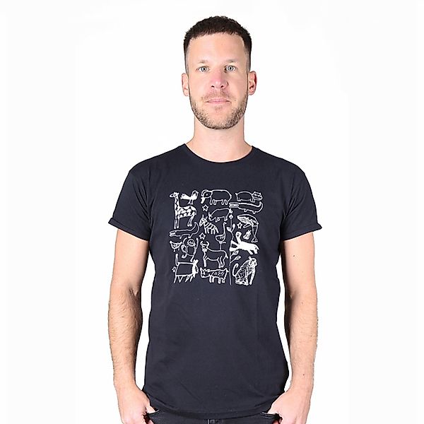 Herren Print T-shirt Aus Bio-baumwolle Serengeti Schwarz günstig online kaufen
