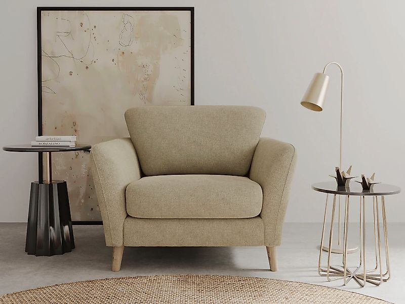 Home affaire Sessel "MARSEILLE", Massivholzbeine Eiche, Landhausstil, Welle günstig online kaufen