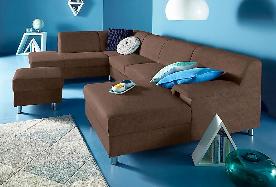 Home affaire Wohnlandschaft "Jamie, zeitloses Design, fester Sitzkomfort, v günstig online kaufen