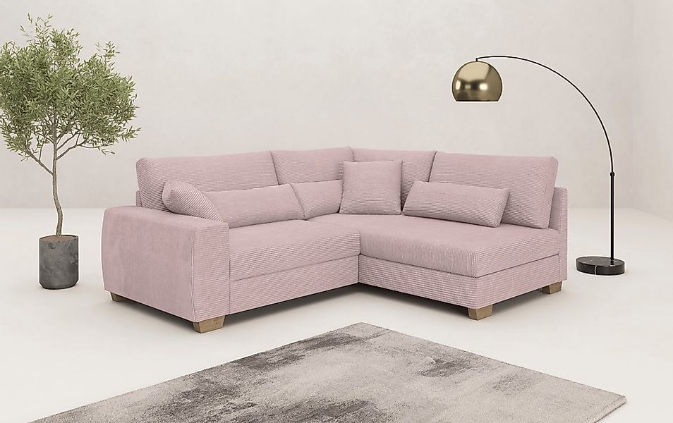 Mr. Couch Ecksofa "Helena L-Form", Mit Federkern, wahlweise mit Bettfunktio günstig online kaufen