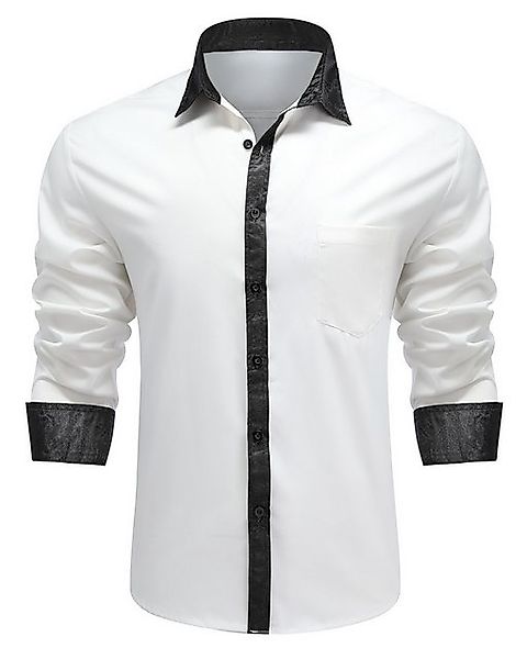 Allthemen Langarmhemd mit Stickmuster Kontrast Langarmhemd Regular Fit günstig online kaufen