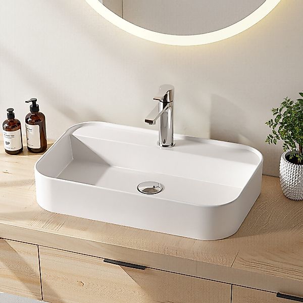 EMKE Aufsatzwaschbecken Mini Rechteckiger Aufsatzwaschtisch Hänge günstig online kaufen