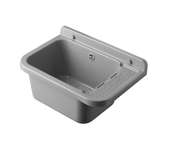 Tuganna Waschbecken GRAU 50, Kunststoff Spülbecken Waschtrog Becken mit Abl günstig online kaufen