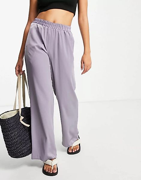 ASOS DESIGN – Lässige Pyjamahose mit weitem Bein in Lila günstig online kaufen