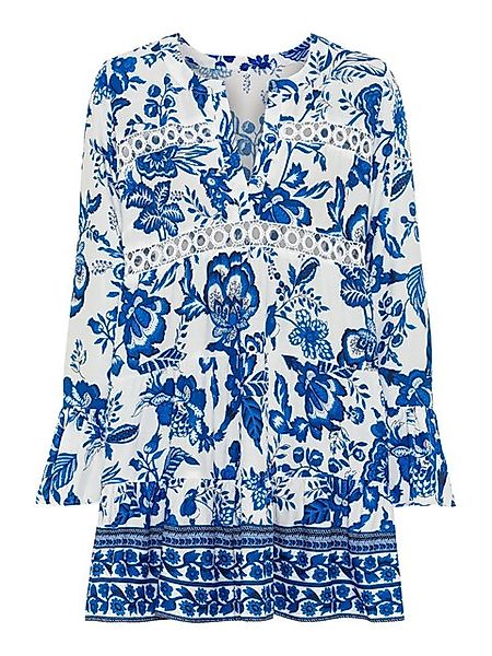 LASCANA Longbluse mit Spitzeneinsätzen, Tunika, Blusenkleid, Strandmode günstig online kaufen