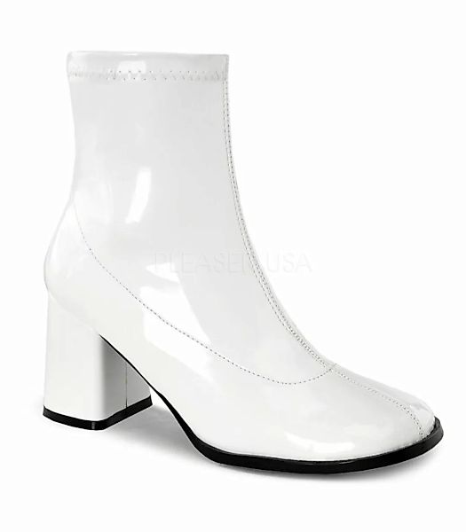 Klassische Stiefelette GOGO-150 - Lack Weiß (Schuhgröße: EUR 42) günstig online kaufen