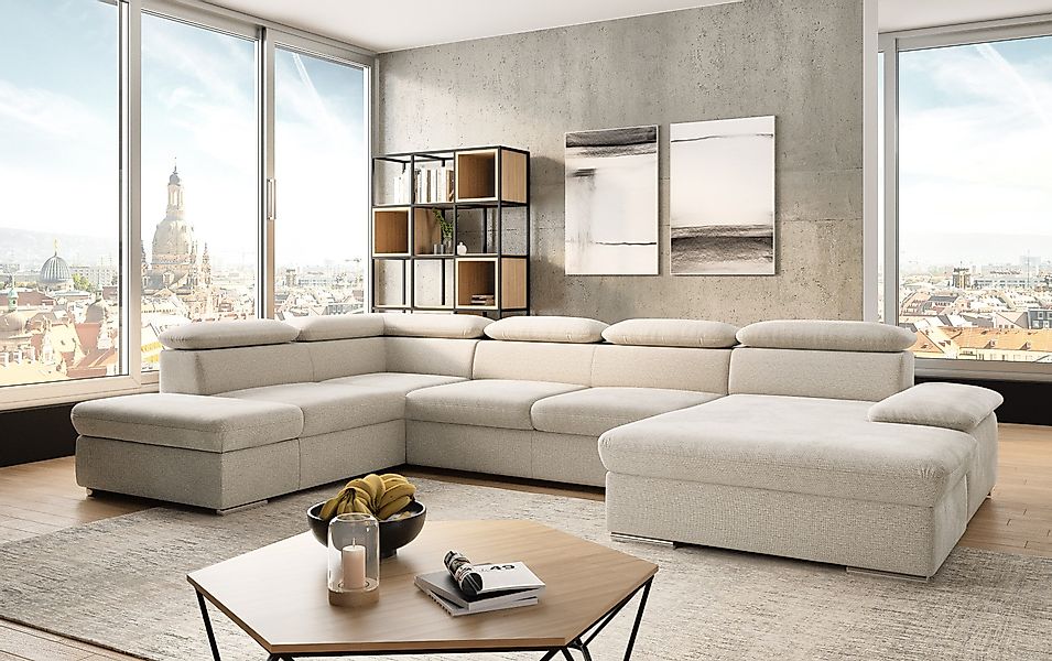 sit&more Wohnlandschaft "Valantine U-Form, B: 349 cm" mit Arm- & Kopfteilve günstig online kaufen