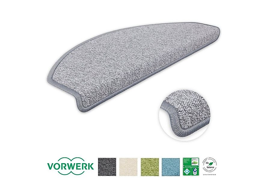 Metzker® Stufenmatte Stufenmatten Vorwerk Durango Halbrund Hellgrau 16 Stüc günstig online kaufen
