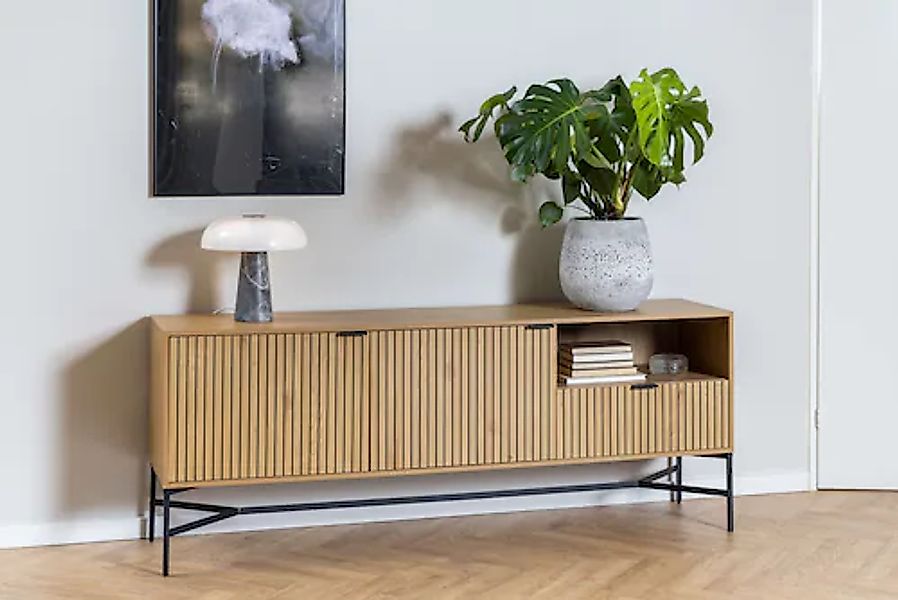 ACTONA GROUP Sideboard »Jaipur Anrichte, Kommode,«, Eiche-Optik, 2 Türen, 2 günstig online kaufen