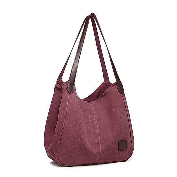 KONO Schultertasche Vintage Handtasche Damen Canvas günstig online kaufen