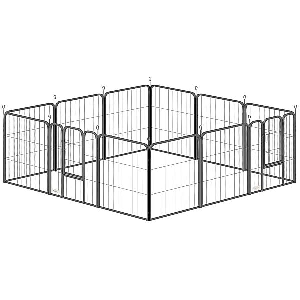 PawHut Hundepark, 12-Panel modularer und klappbarer Hundezwinger, tragbarer günstig online kaufen