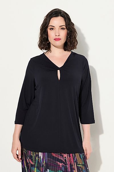 Ulla Popken T-Shirt Shirt drapierter Ausschnitt günstig online kaufen
