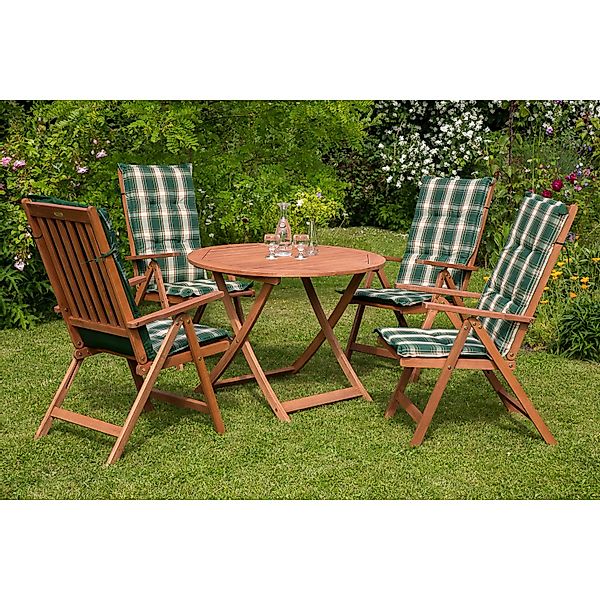 Merxx Vitoria Gartenmöbel-Set 9-tlg. Gartentisch Rund Ø 100 cm günstig online kaufen