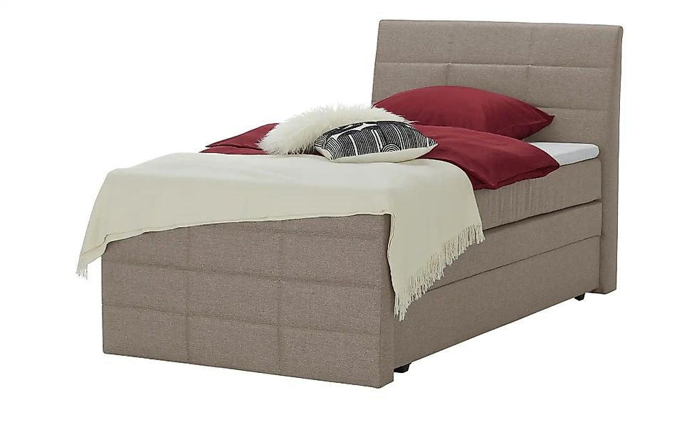 Boxspringbett mit Bettkasten und Topper Baron ¦ beige ¦ Maße (cm): B: 129 H günstig online kaufen