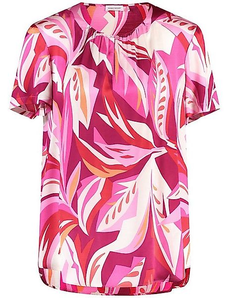 GERRY WEBER Klassische Bluse Satinierte Kurzarmbluse mit floralem Dessin günstig online kaufen