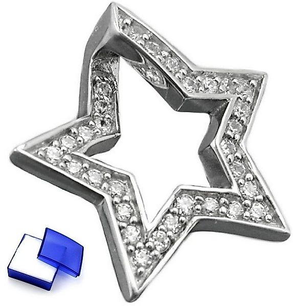 unbespielt Kettenanhänger Anhänger Stern m. Zirkonias rhodiniert 925 Silber günstig online kaufen