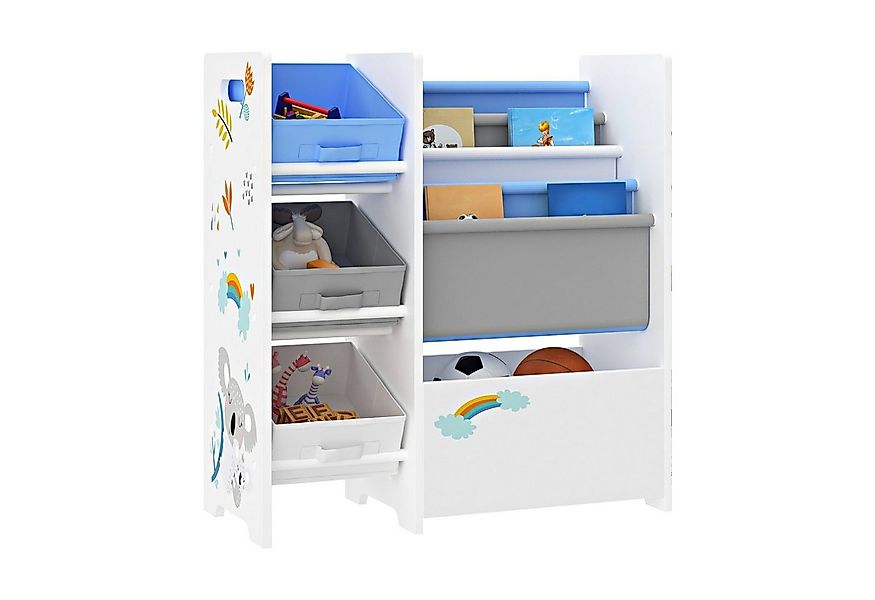 en.casa Kinderregal, »Vimianzo« Koala-Motiv 60 x 65 x 30 cm Blau/Grau günstig online kaufen