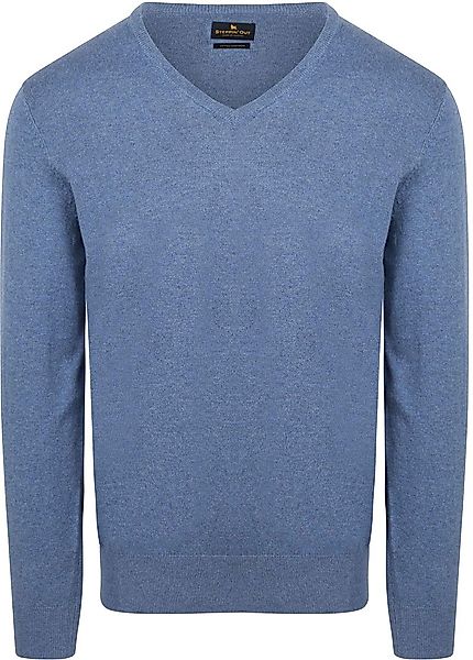 Steppin' Out Pullover Cotton Cashmere V-Ausschnitt Indigo Blau - Größe 3XL günstig online kaufen