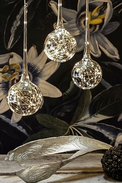 Hellum LED-Glastropfen-Vorhang mit 3 Glas-Tropfen 578782 günstig online kaufen