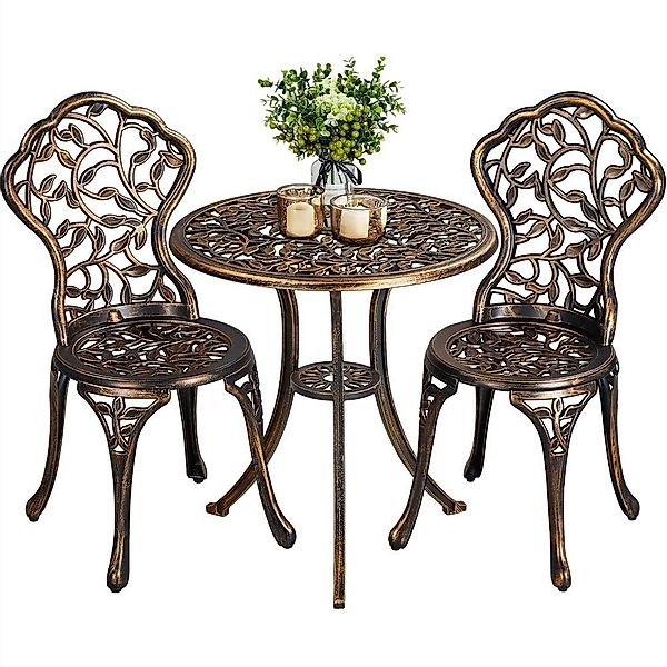 Yaheetech Sitzgruppe, 3 TLG. Gartenmöbel-Set Bistroset günstig online kaufen