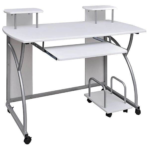 vidaXL Computertisch Weiß 110x52x88,5 cm Holzwerkstoff 20584 günstig online kaufen