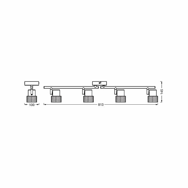 OSRAM Deckenstrahler CORK, schwarz, 4 Spots GU10-LED 927 dim günstig online kaufen