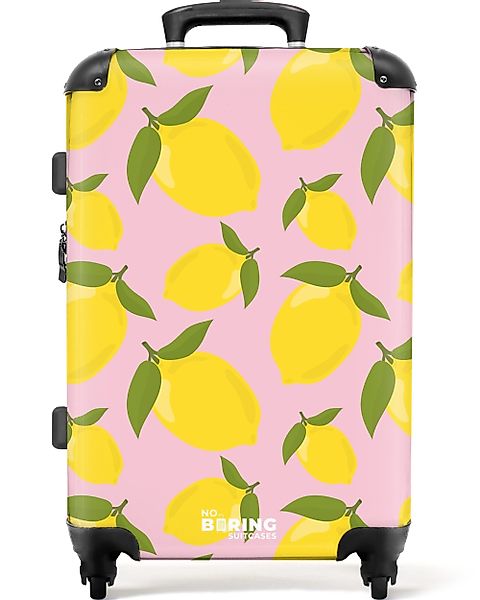 NoBoringSuitcases.com© Hartschalen-Trolley Pastellrosa mit Zitronen 67 günstig online kaufen