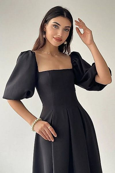 WOMAN VISION Minikleid Damen Kurzarm Midi-Kleid mit Falten günstig online kaufen
