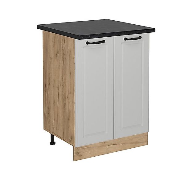 Vicco Unterschrank R-Line, Weiß Landhaus/Goldkraft Eiche, 60 cm, AP Anthraz günstig online kaufen