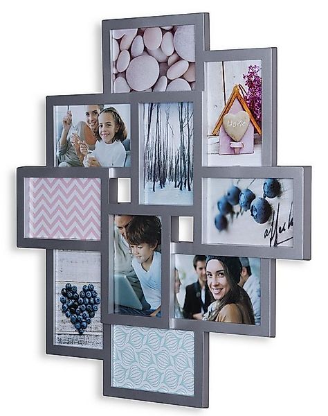 Levandeo® Bilderrahmen Collage, Bilderrahmen silber 10 Fotos Fotogalerie Fo günstig online kaufen