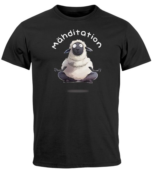 MoonWorks Print-Shirt Herren T-Shirt Mähditation Meditation günstig online kaufen