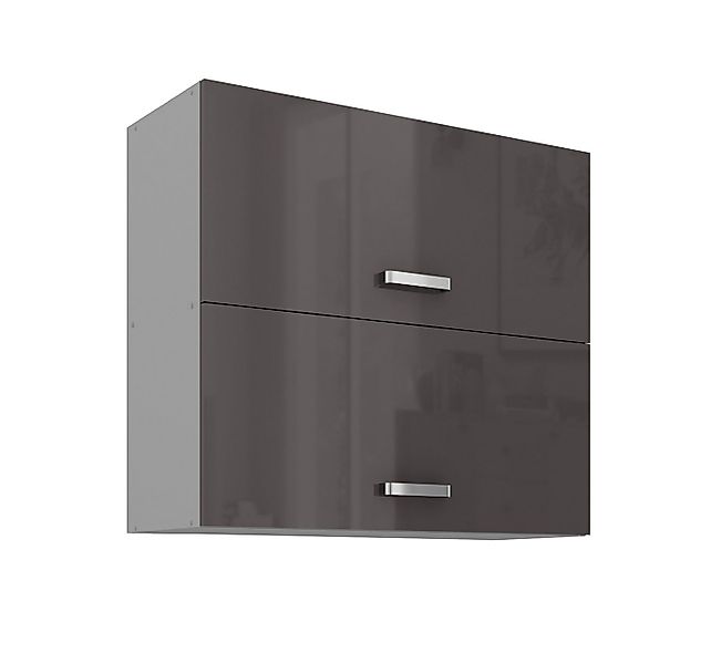 Küchen-Preisbombe Hängeschrank 80 cm Küche Bianca Grey Grau Hochglanz Küche günstig online kaufen