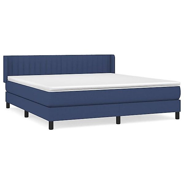 vidaXL Boxspringbett, Boxbett mit Matratze Blau 180x200 cm Stoff günstig online kaufen