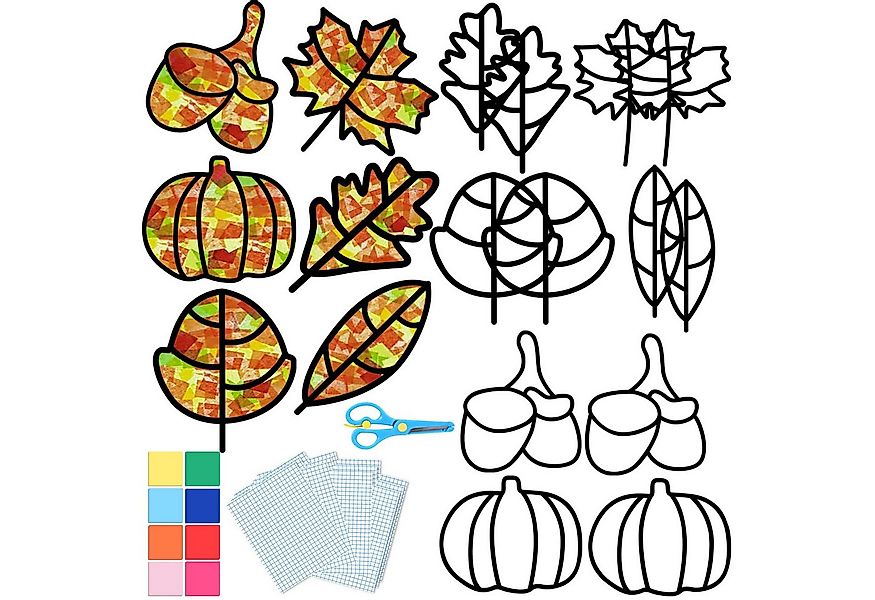 FOUORTUNATE-BEE Dekohänger Herbst Basteln Kinder, 12 Stück Set, Kränze Bast günstig online kaufen