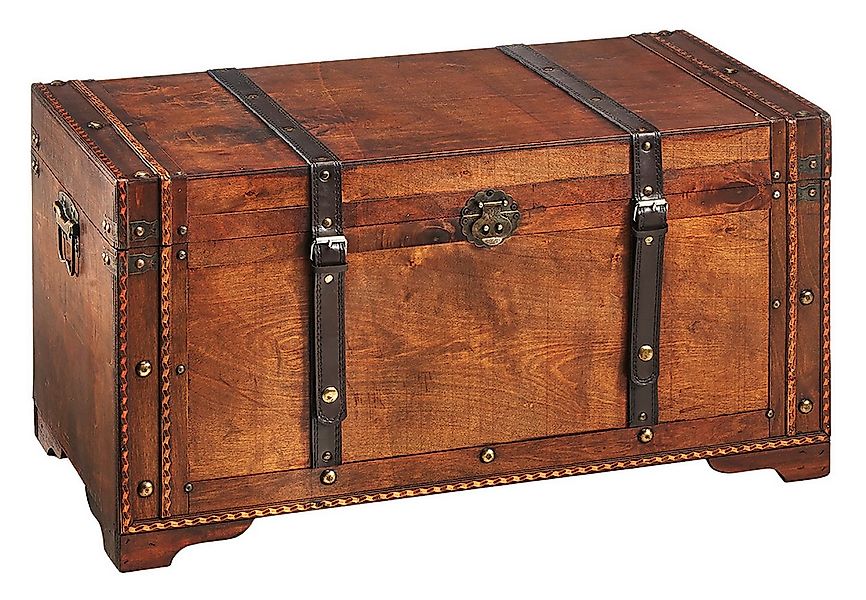 Kobolo Truhe Holztruhe TROVE – mit Metalldetails und Kunstlederverschluss ( günstig online kaufen