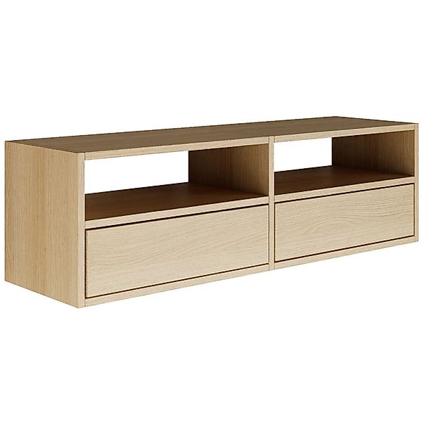 Selsey TV-Hängeboard Framme 100 cm mit Offenen Ablagen Holzoptik Eiche günstig online kaufen