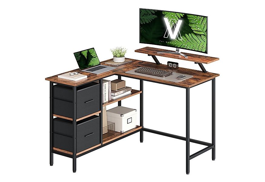 VASAGLE Eckschreibtisch Schreibtisch, L-Form, mit verstellbarer Ablage und günstig online kaufen