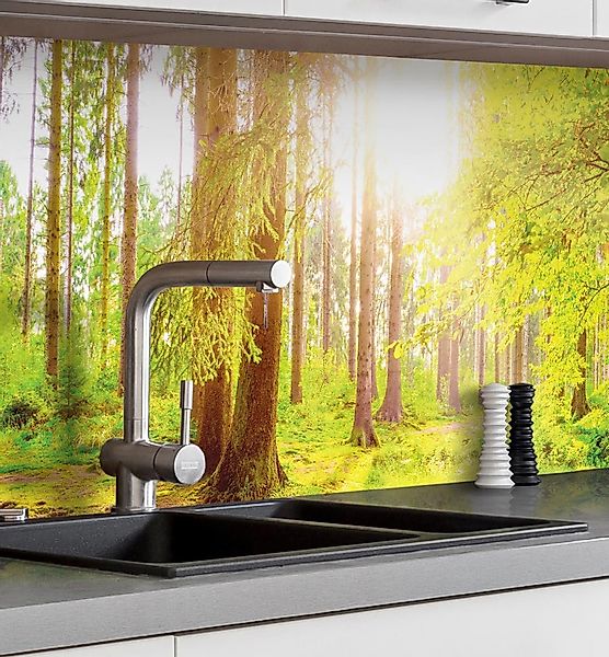 MyMaxxi Küchenrückwand Küchenrückwand selbstklebend Wald Spritzschutz günstig online kaufen