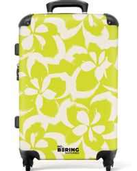 NoBoringSuitcases.com© Hartschalen-Trolley Gelb mit weißen Blüten günstig online kaufen