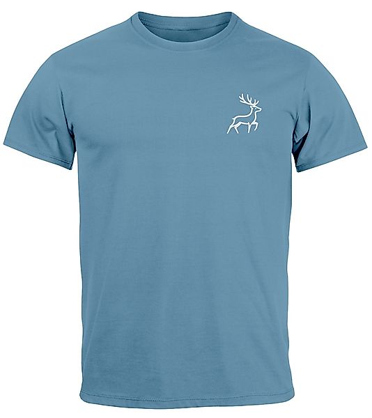 Neverless Print-Shirt Herren T-Shirt Hirsch Wald-Tiere günstig online kaufen